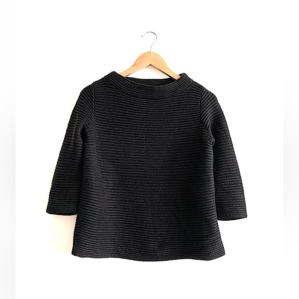ANN TAYLOR - Black Funnel Neck Texture Sweater!